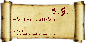Völgyi Zoltán névjegykártya